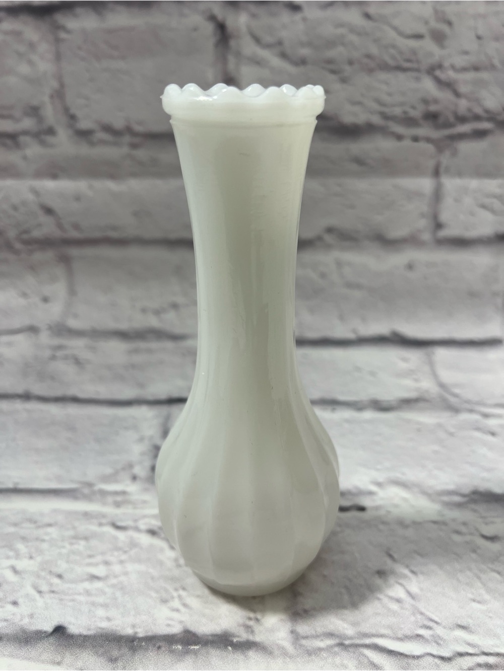 White Milk Glass Bud Vase - Classic Home Accent